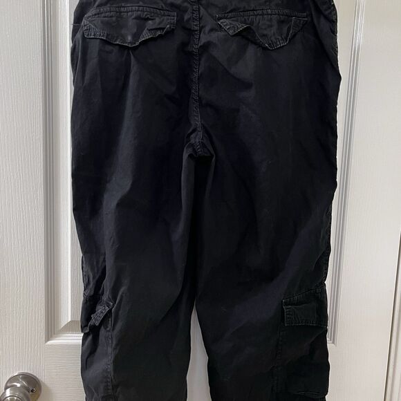 MASON’S Woman Rites Black Cropped Cargo Pants Italy Cotton Woman's Size 48 US 12 - Picture 15 of 16
